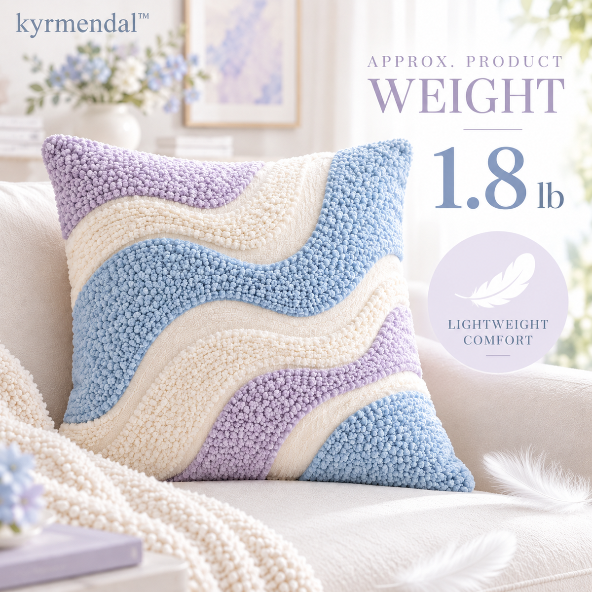 𝐤𝐲𝐫𝐦𝐞𝐧𝐝𝐚𝐥™ Pastel Wave Tufted Pillow