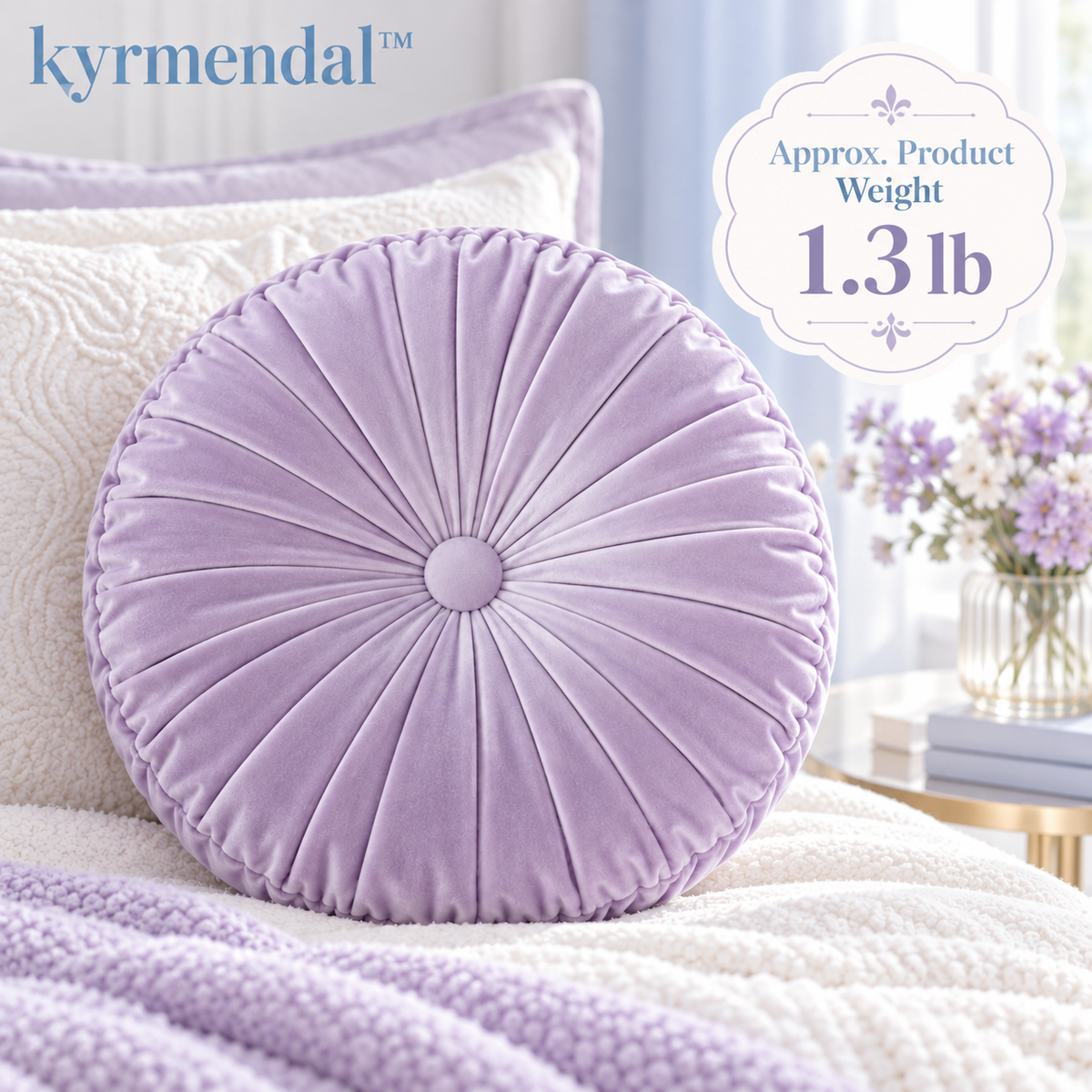 𝐤𝐲𝐫𝐦𝐞𝐧𝐝𝐚𝐥™ Moonlight Round Pleated Pillow