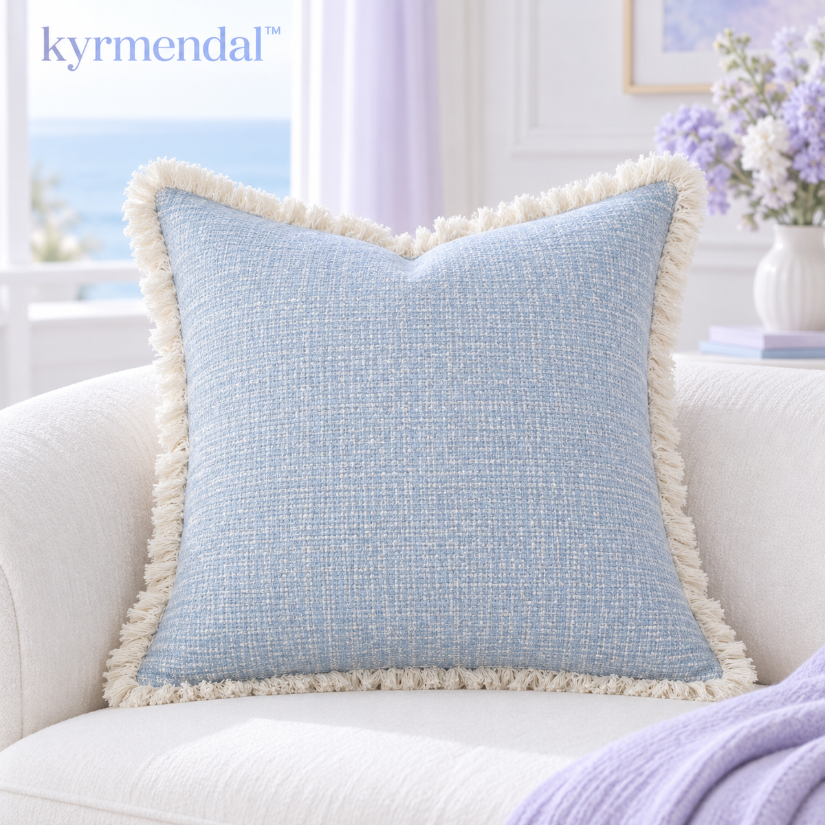 𝐤𝐲𝐫𝐦𝐞𝐧𝐝𝐚𝐥™ Soft Fringe Woven Pillow