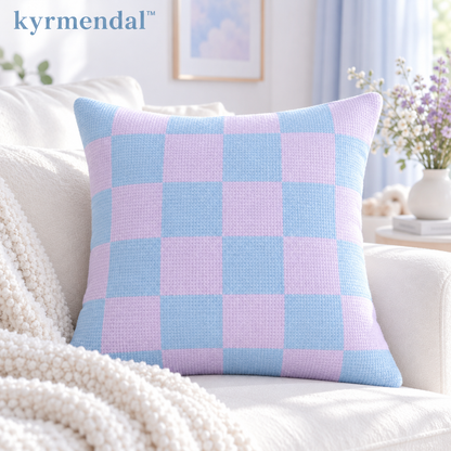 𝐤𝐲𝐫𝐦𝐞𝐧𝐝𝐚𝐥™ Pastel Checkerboard Pillow