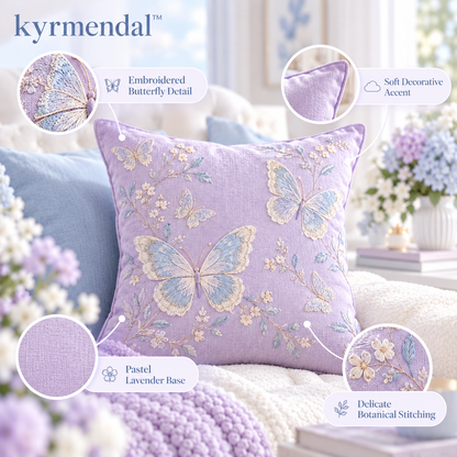 𝐤𝐲𝐫𝐦𝐞𝐧𝐝𝐚𝐥™ Butterfly Embroidered Pillow