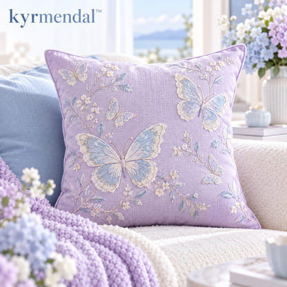 𝐤𝐲𝐫𝐦𝐞𝐧𝐝𝐚𝐥™ Butterfly Embroidered Pillow