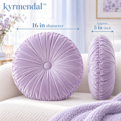 𝐤𝐲𝐫𝐦𝐞𝐧𝐝𝐚𝐥™ Moonlight Round Pleated Pillow