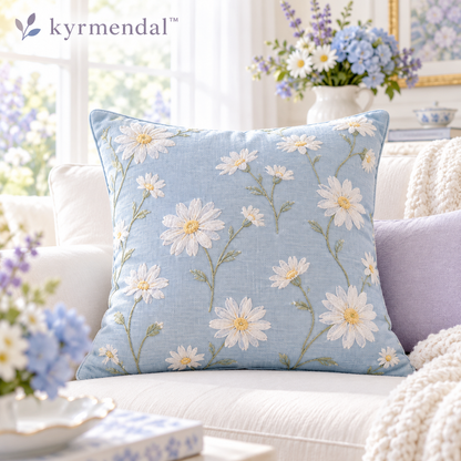 𝐤𝐲𝐫𝐦𝐞𝐧𝐝𝐚𝐥™ Daisy Embroidered Accent Pillow
