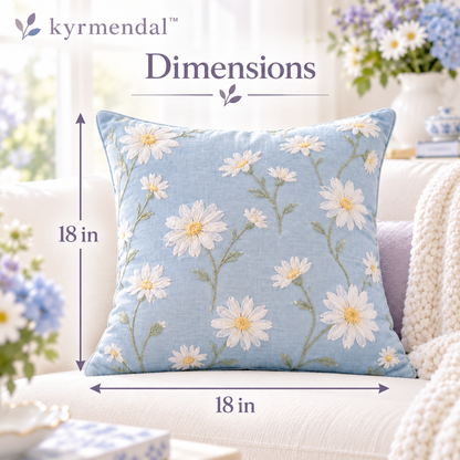 𝐤𝐲𝐫𝐦𝐞𝐧𝐝𝐚𝐥™ Daisy Embroidered Accent Pillow