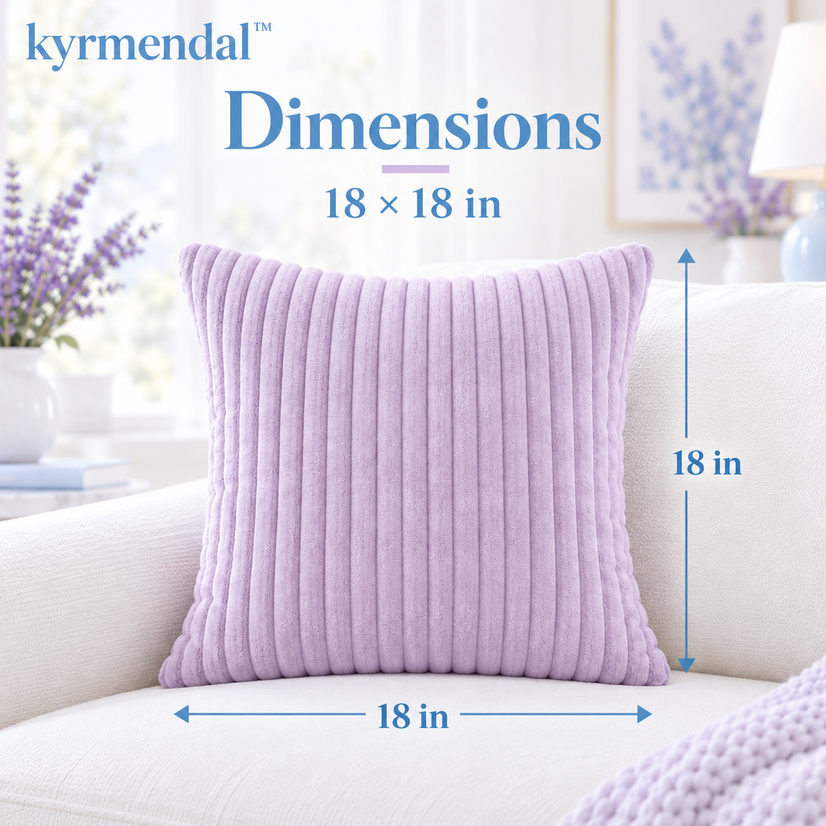 𝐤𝐲𝐫𝐦𝐞𝐧𝐝𝐚𝐥™ Lavender Ribbed Velvet Pillow