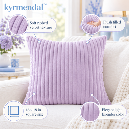 𝐤𝐲𝐫𝐦𝐞𝐧𝐝𝐚𝐥™ Lavender Ribbed Velvet Pillow