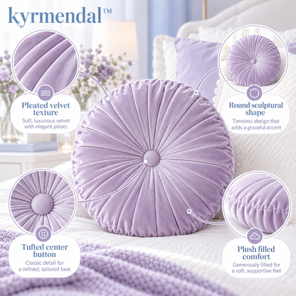 𝐤𝐲𝐫𝐦𝐞𝐧𝐝𝐚𝐥™ Moonlight Round Pleated Pillow