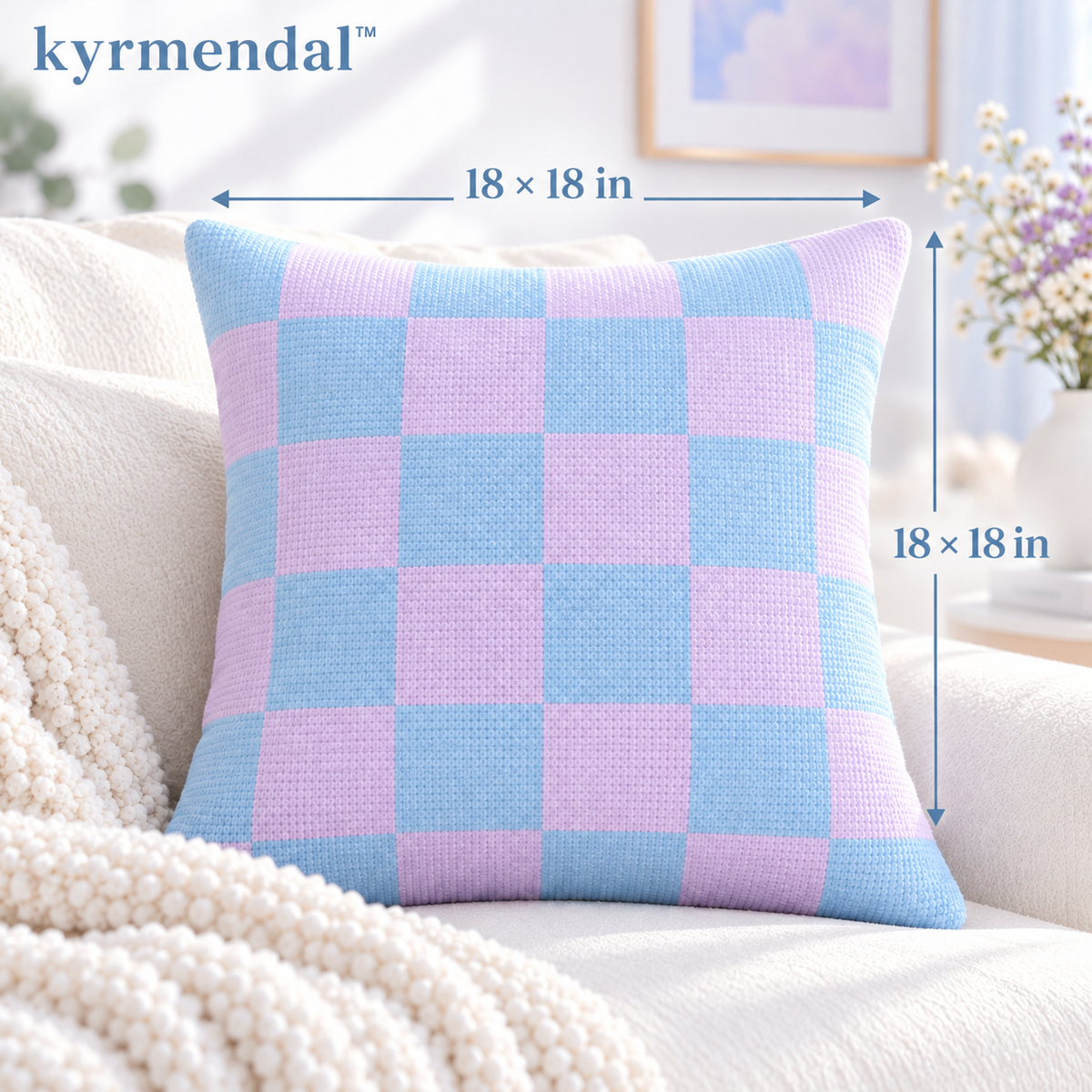 𝐤𝐲𝐫𝐦𝐞𝐧𝐝𝐚𝐥™ Pastel Checkerboard Pillow