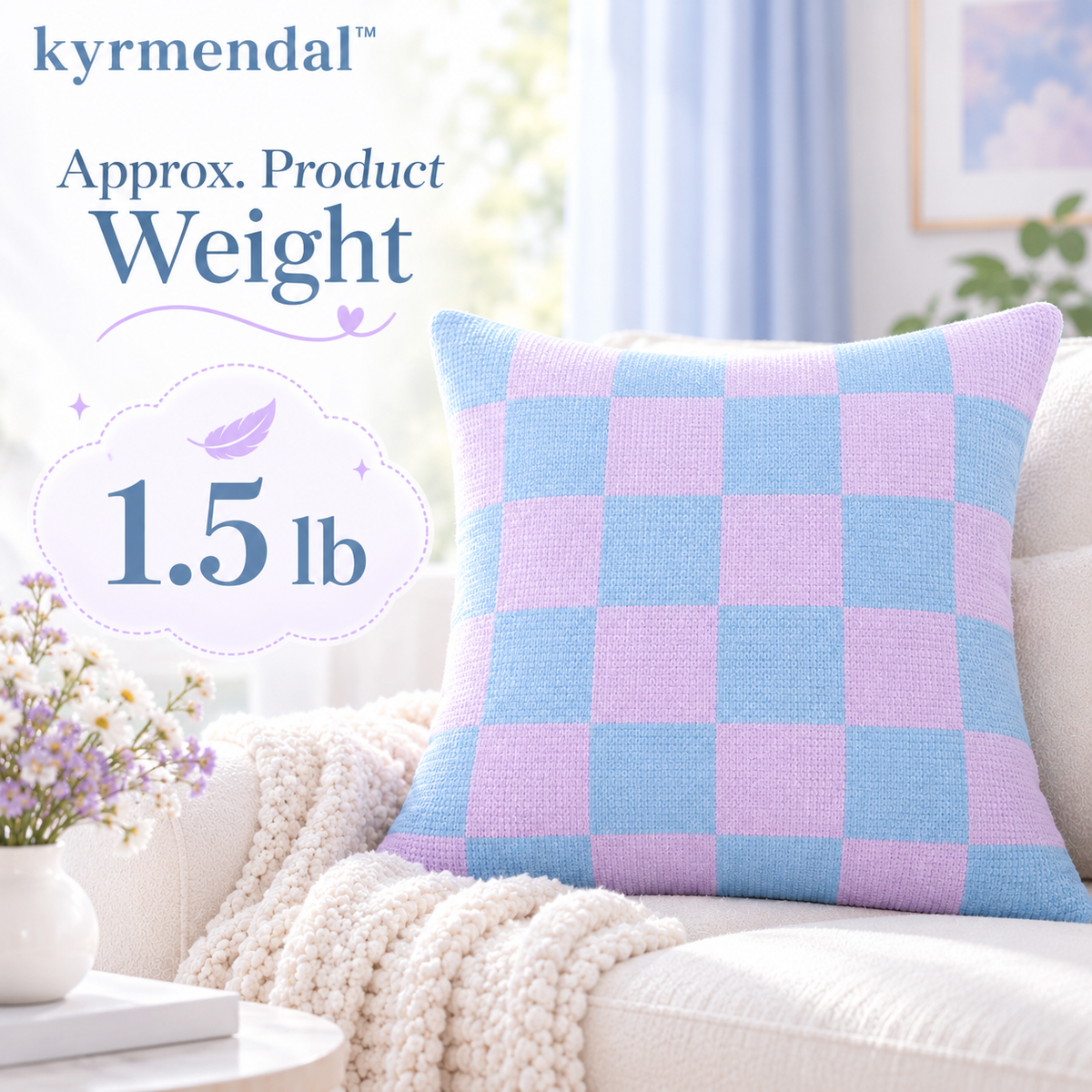 𝐤𝐲𝐫𝐦𝐞𝐧𝐝𝐚𝐥™ Pastel Checkerboard Pillow